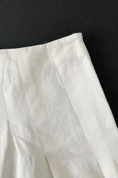 Italy white dot flare skirt