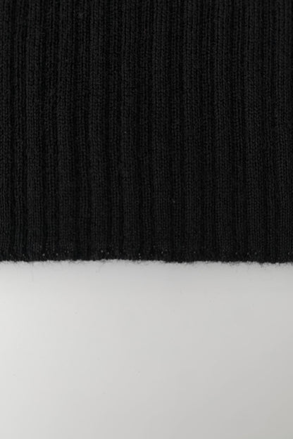 black wool v neck lace knit tops