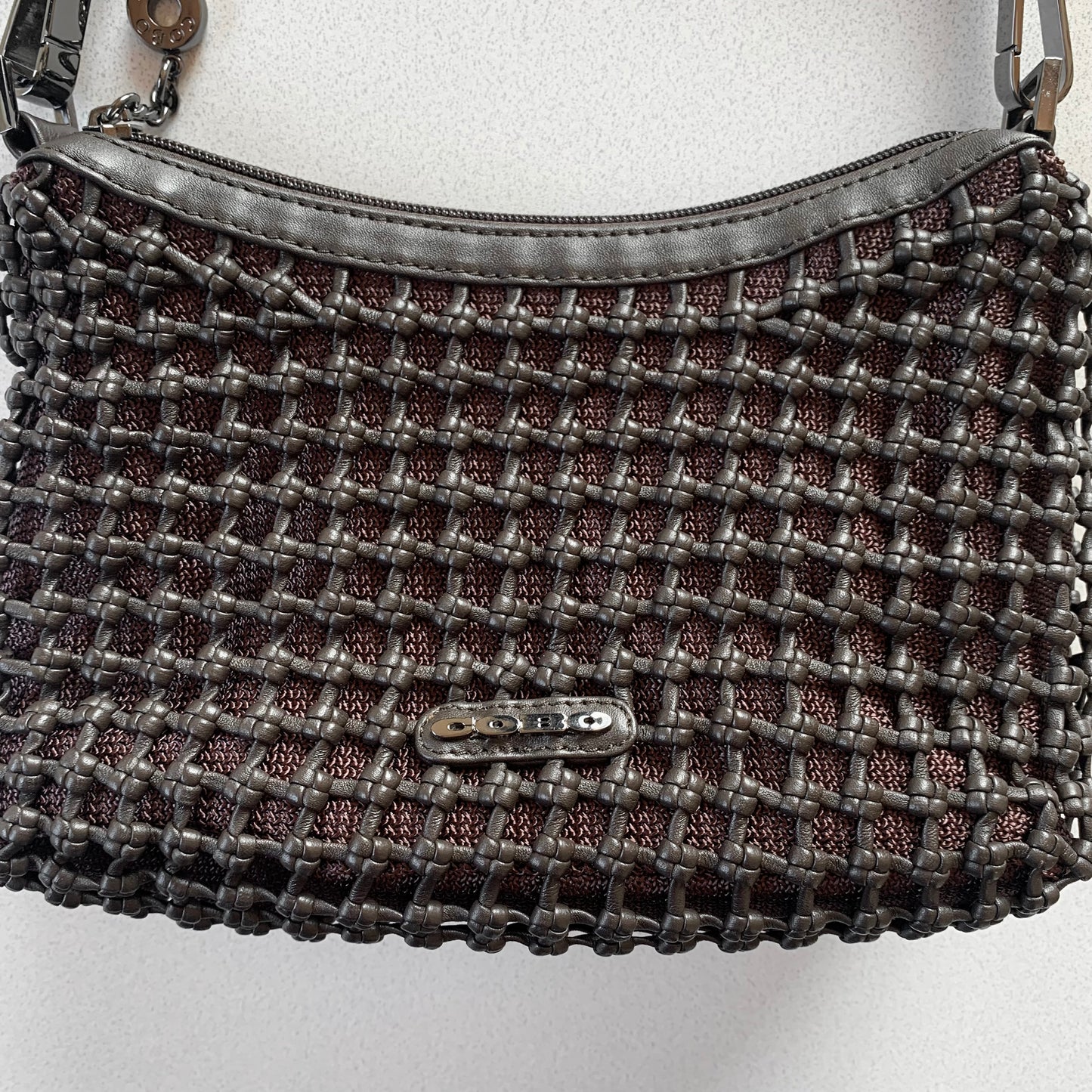 rattan motif mini bag