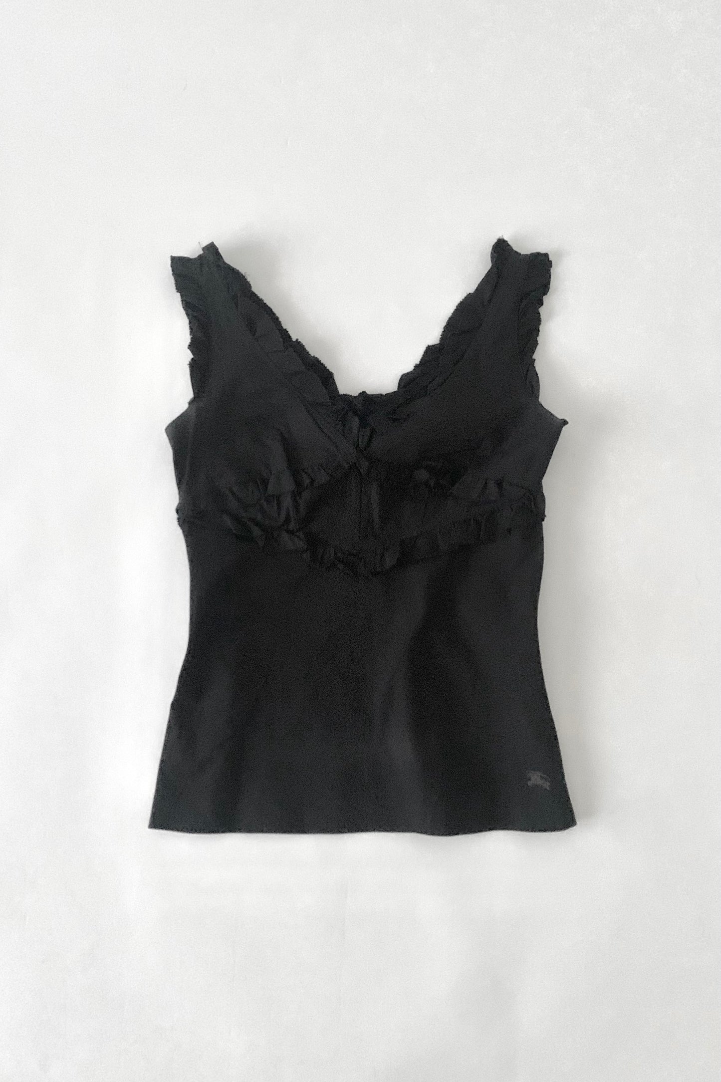 Burberry black frill camisole