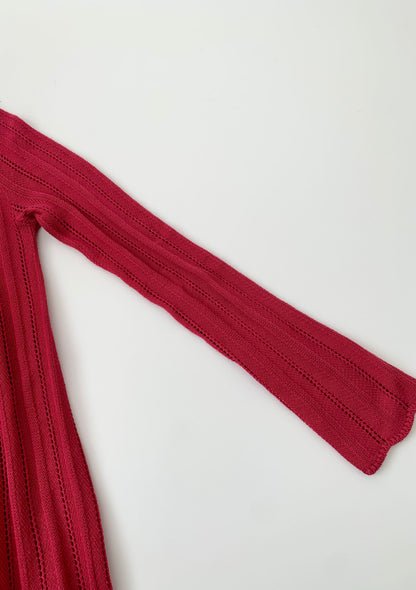 agnes b. red crochet cotton dress