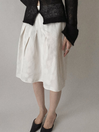 Italy white dot flare skirt
