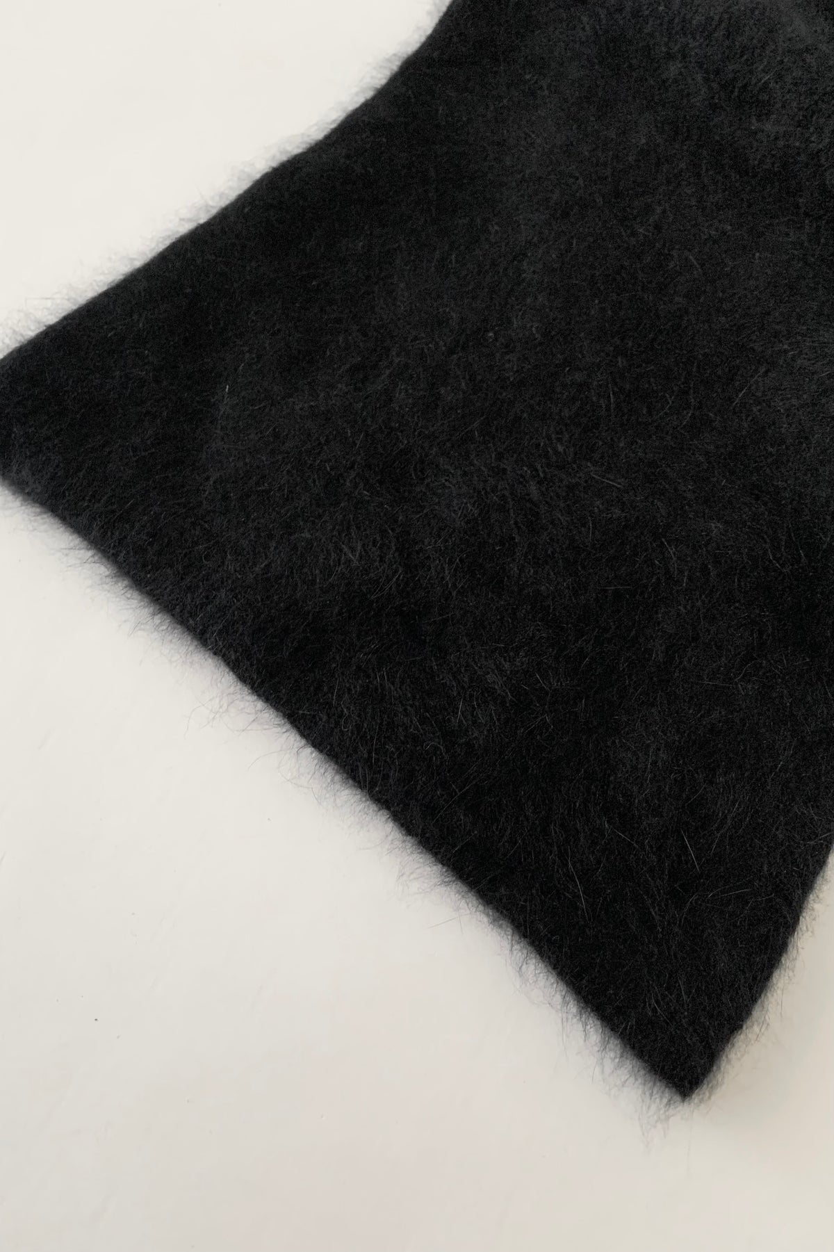 black angora fur neck vest