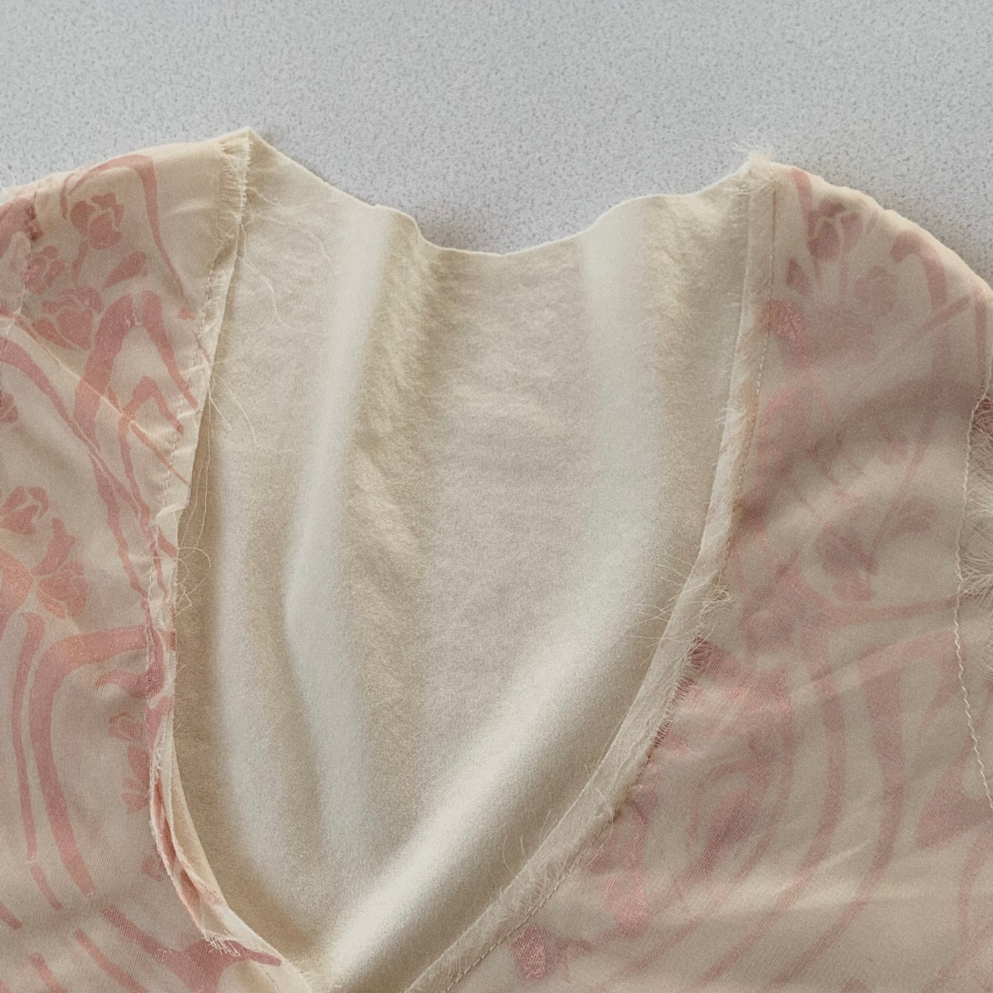 pink beige chiffon design tops