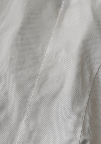 white pinstripe frill blouse