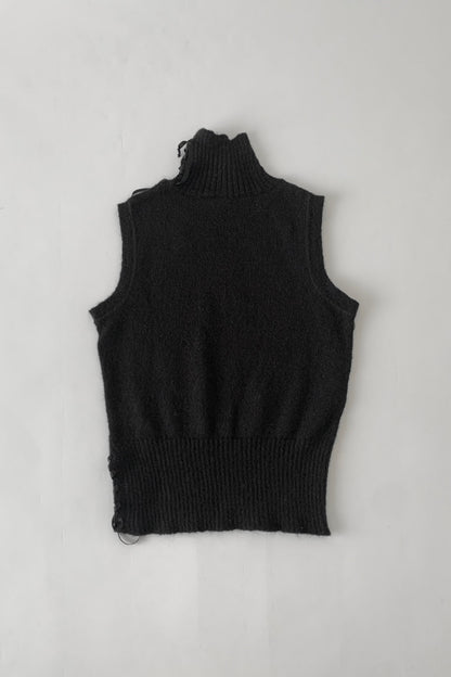 black side ribbon vest