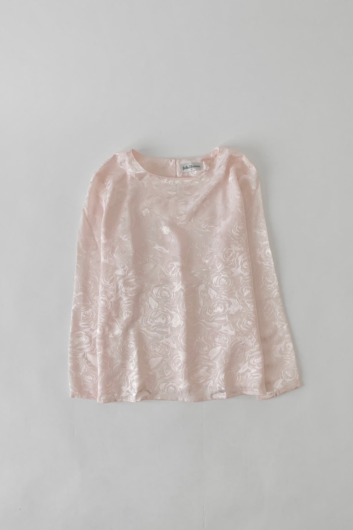 pink satin printed blouse