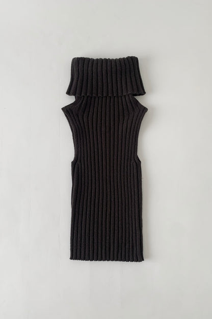 Italy dark brown high neck vest