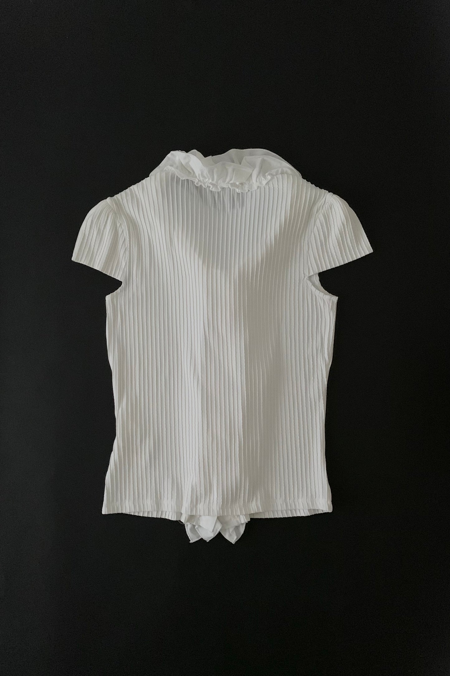 white frill stripe shirt blouse