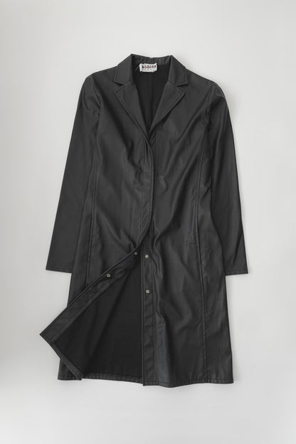 black  leather long coat