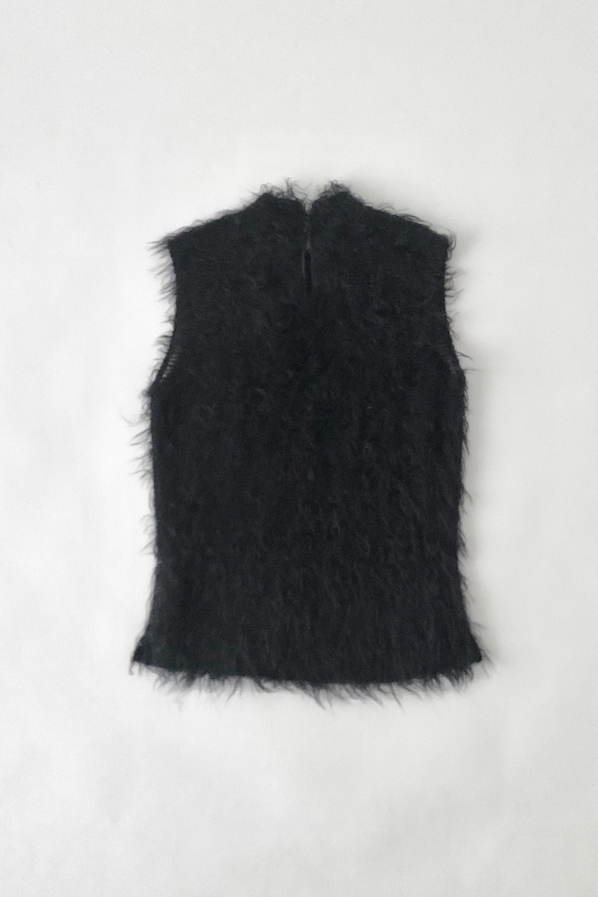 dark purple mohair fur vest