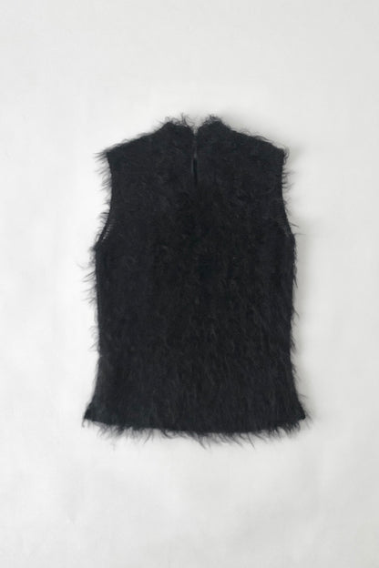 dark purple mohair fur vest