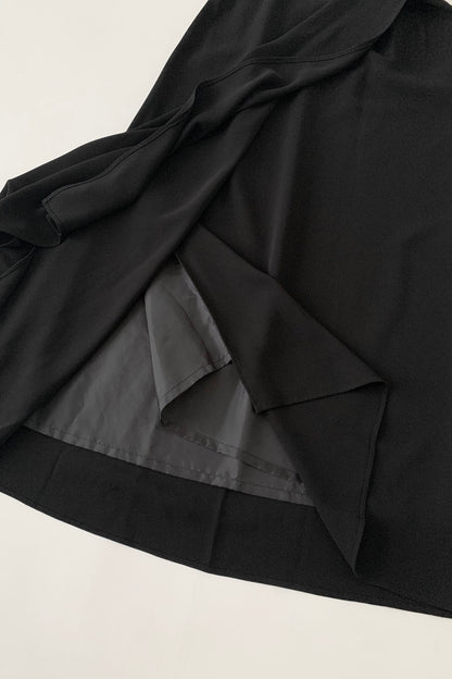 black asymmetry long skirt