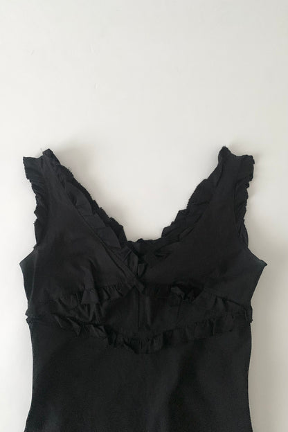 Burberry black frill camisole