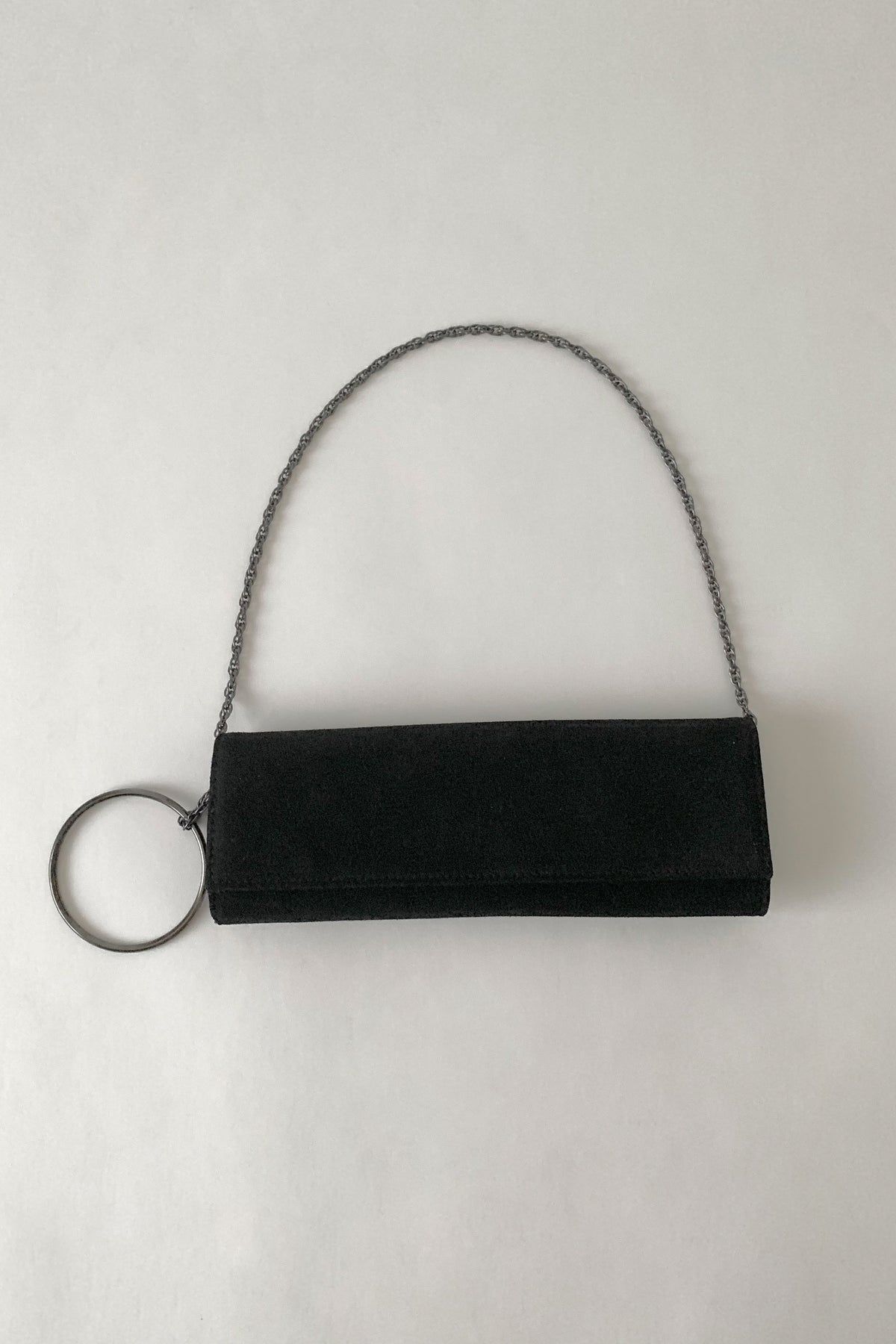 Italy black ring chain bag