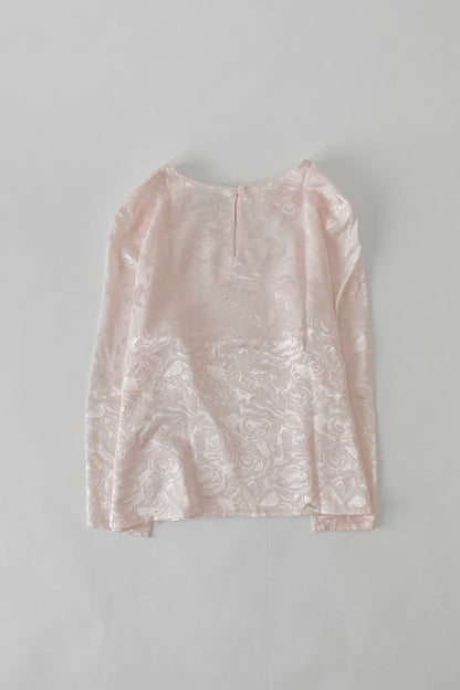 pink satin printed blouse