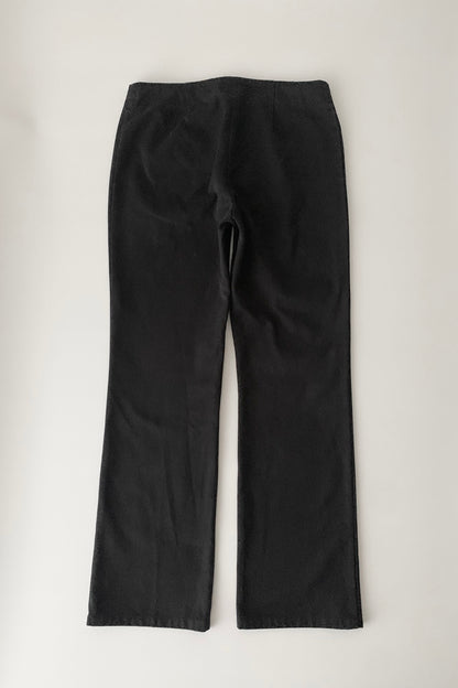 black waist buttons cotton pants