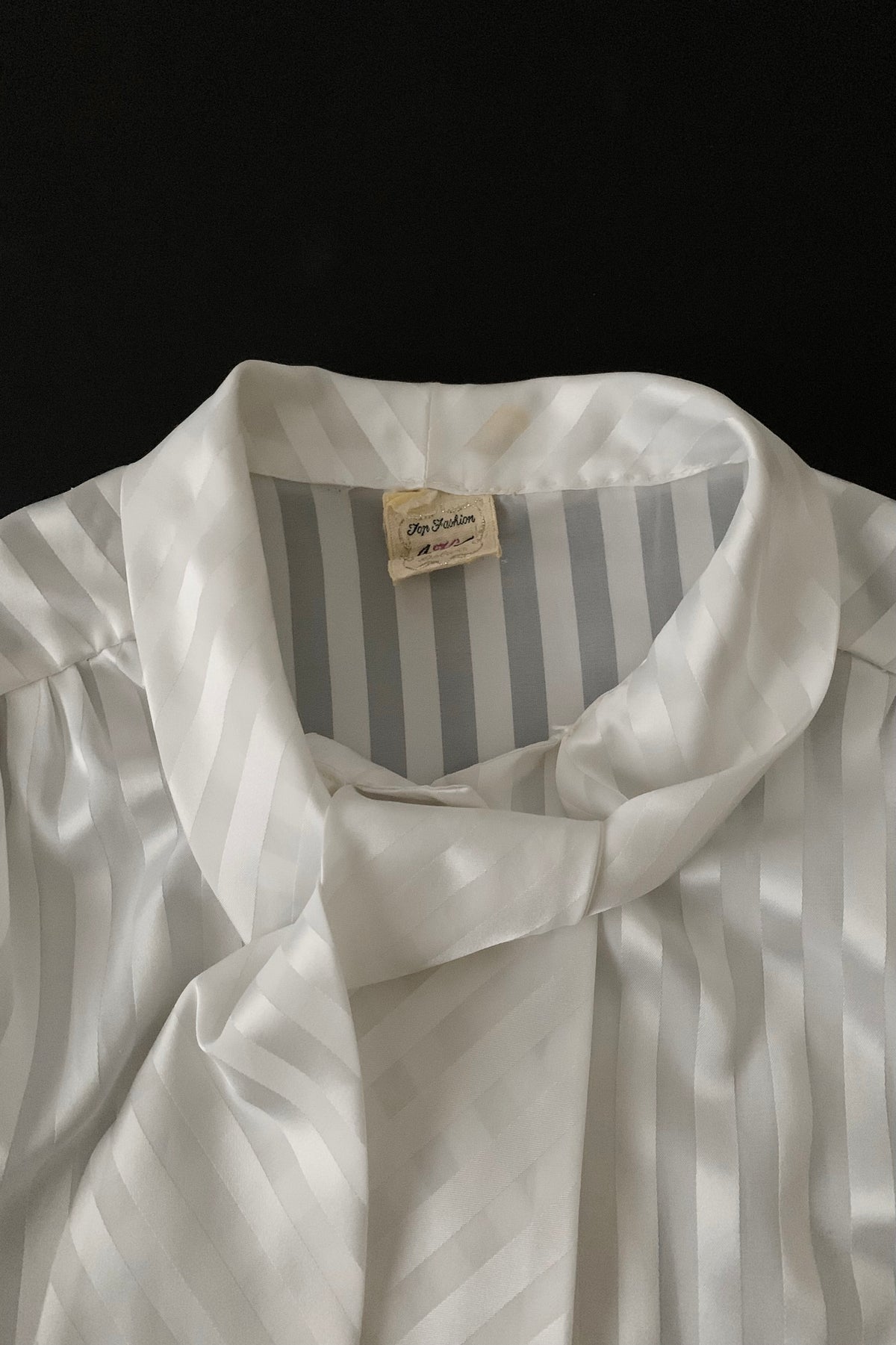 white satin tie shirt