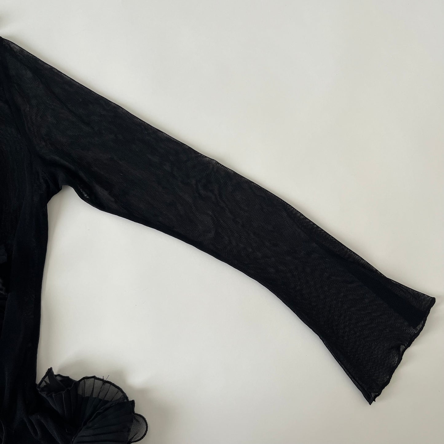 black tulle frill cardigan