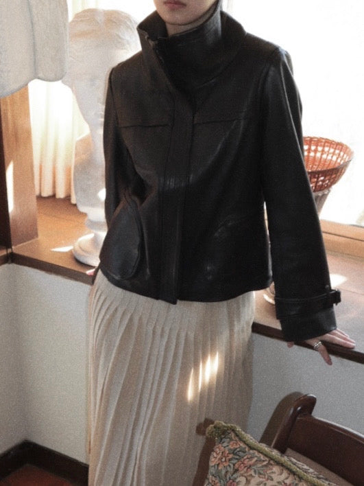 dark brown lamb leather jacket