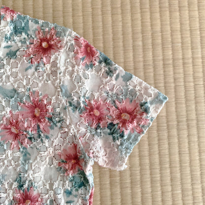 flower patterned T tops