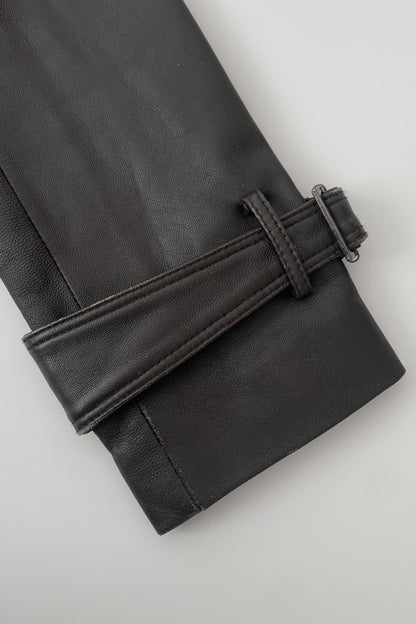 dark brown lamb leather jacket