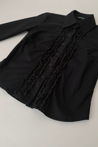 black centre frill shirt