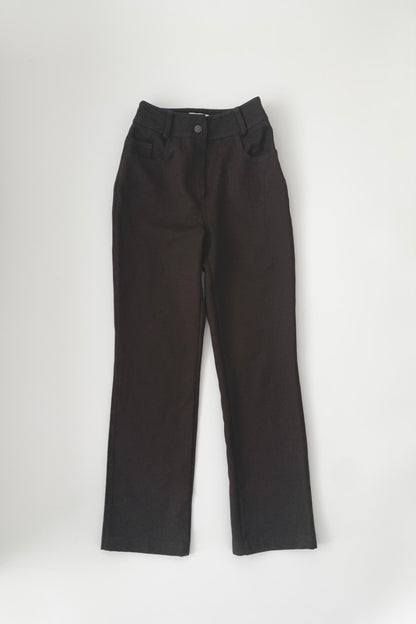 dark brown high-waist pants