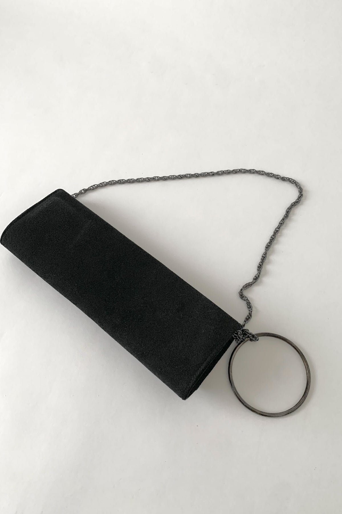 Italy black ring chain bag