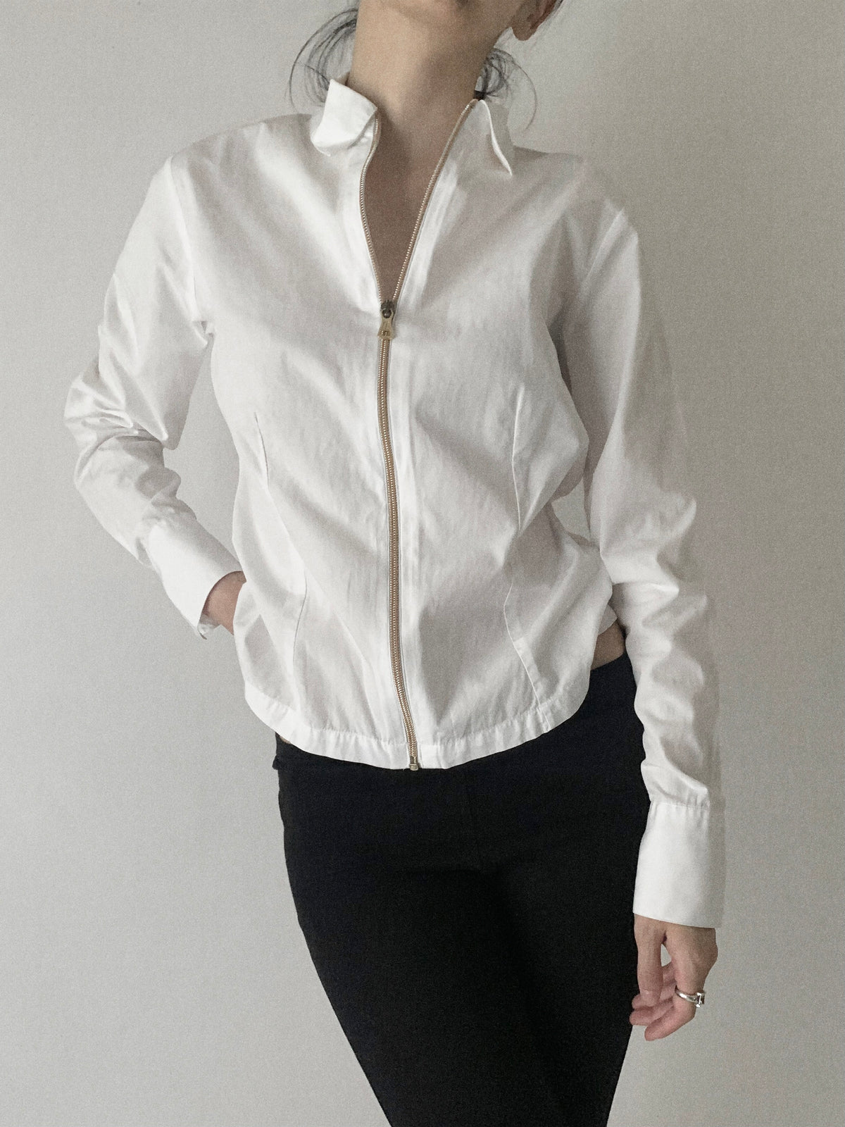 Italy gold zip shirt jacket