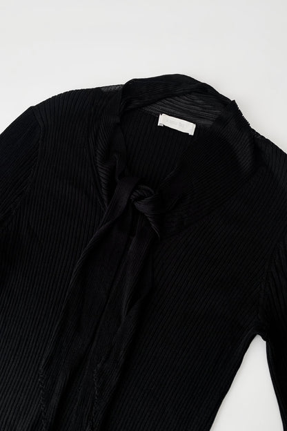 black rib tie design tops