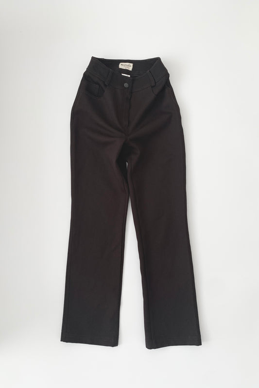 dark brown high-waist pants
