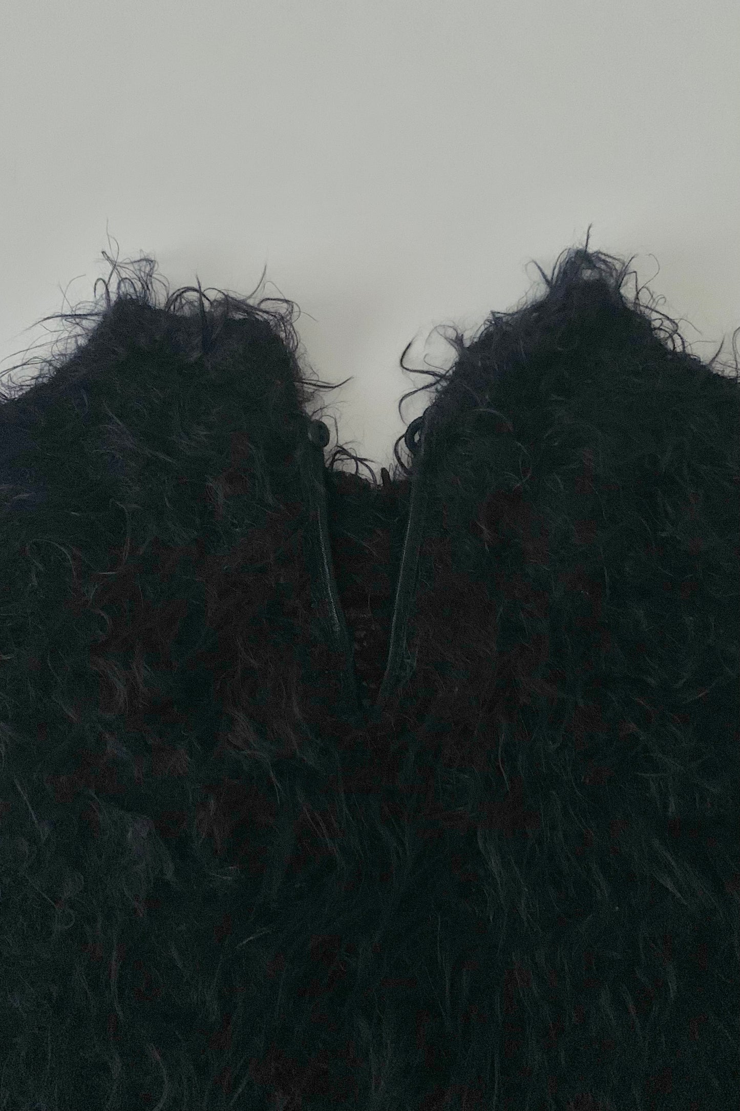 dark purple mohair fur vest