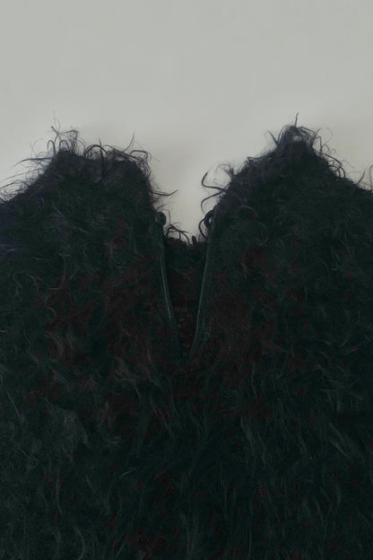 dark purple mohair fur vest