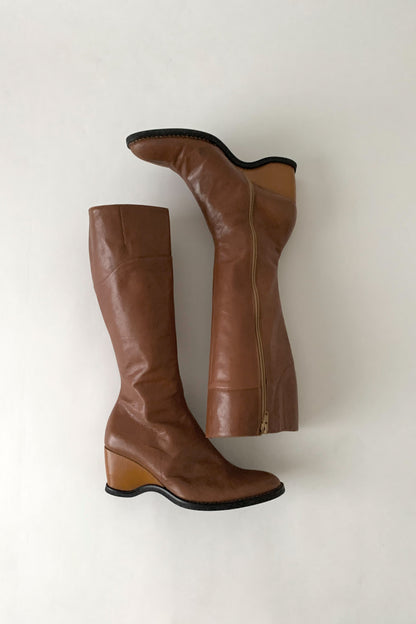 Italy brown long boots