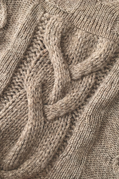 light brown low gauge knit dress