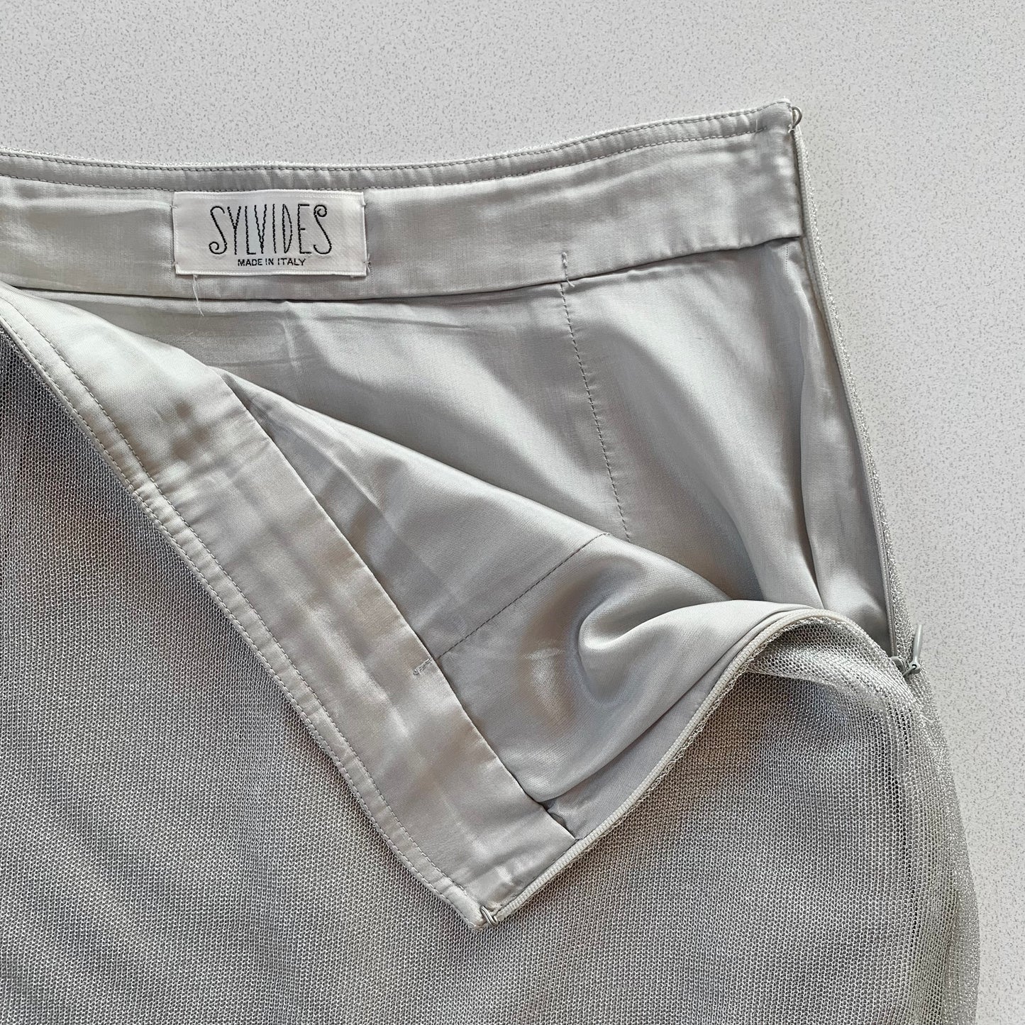 Italy silver summer knit skirt
