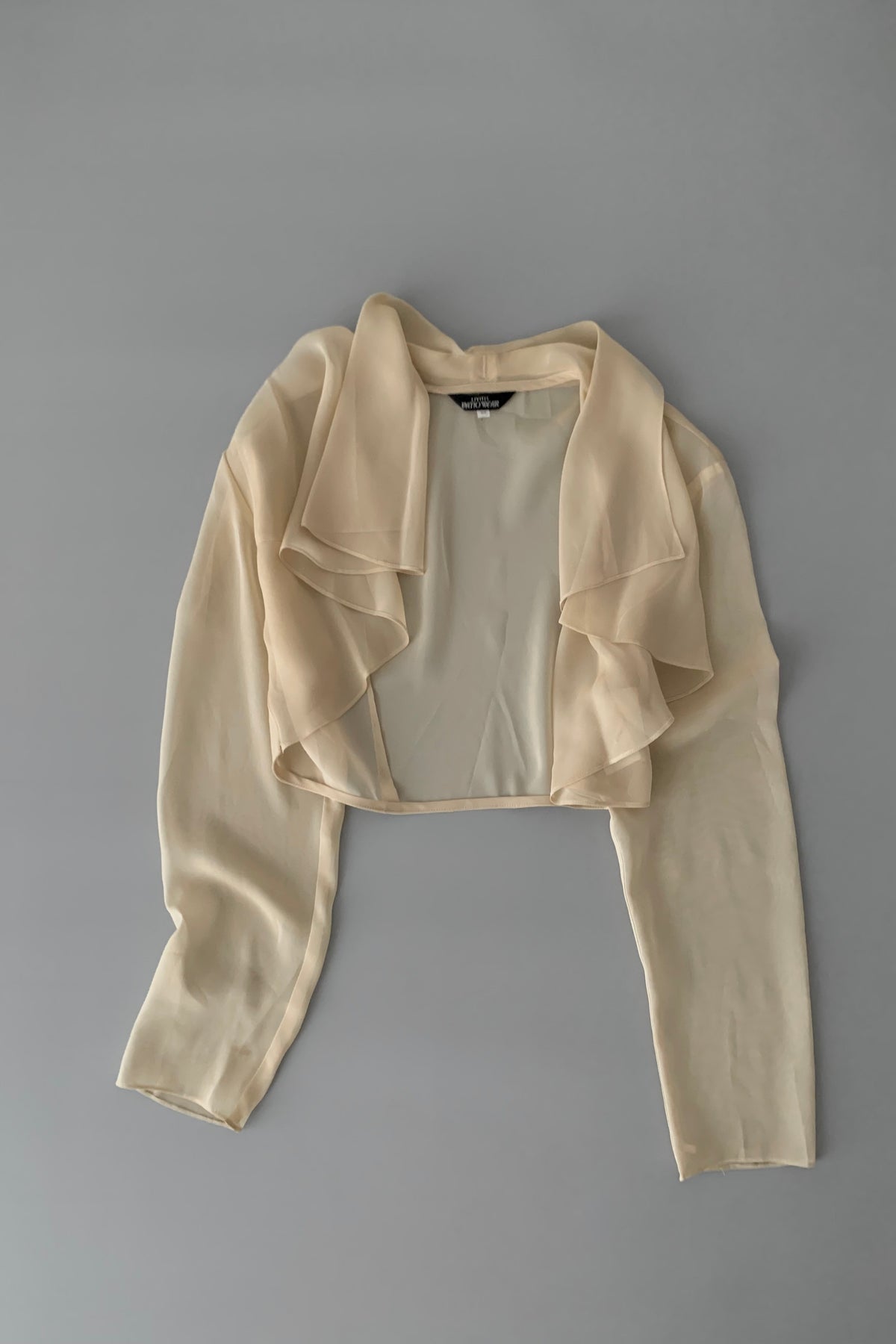 cream see-through cardigan