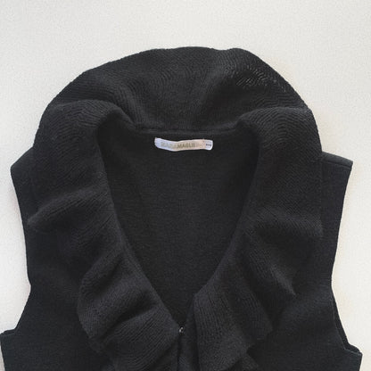 black v frill knit vest