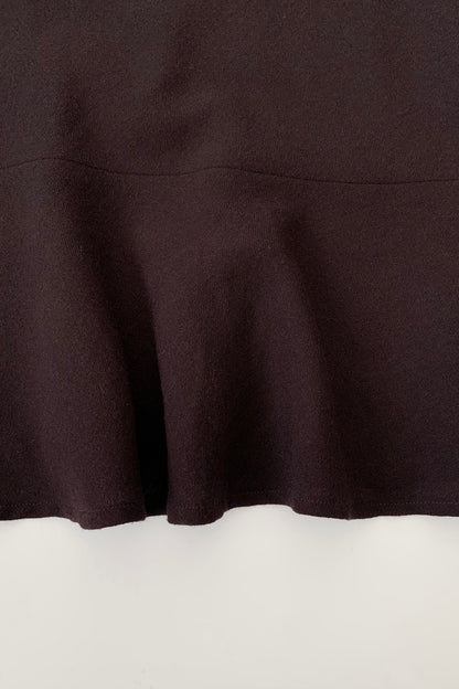 dark purple flare wool skirt