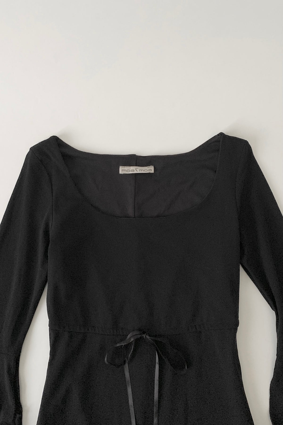 usa black waist ribbon dress