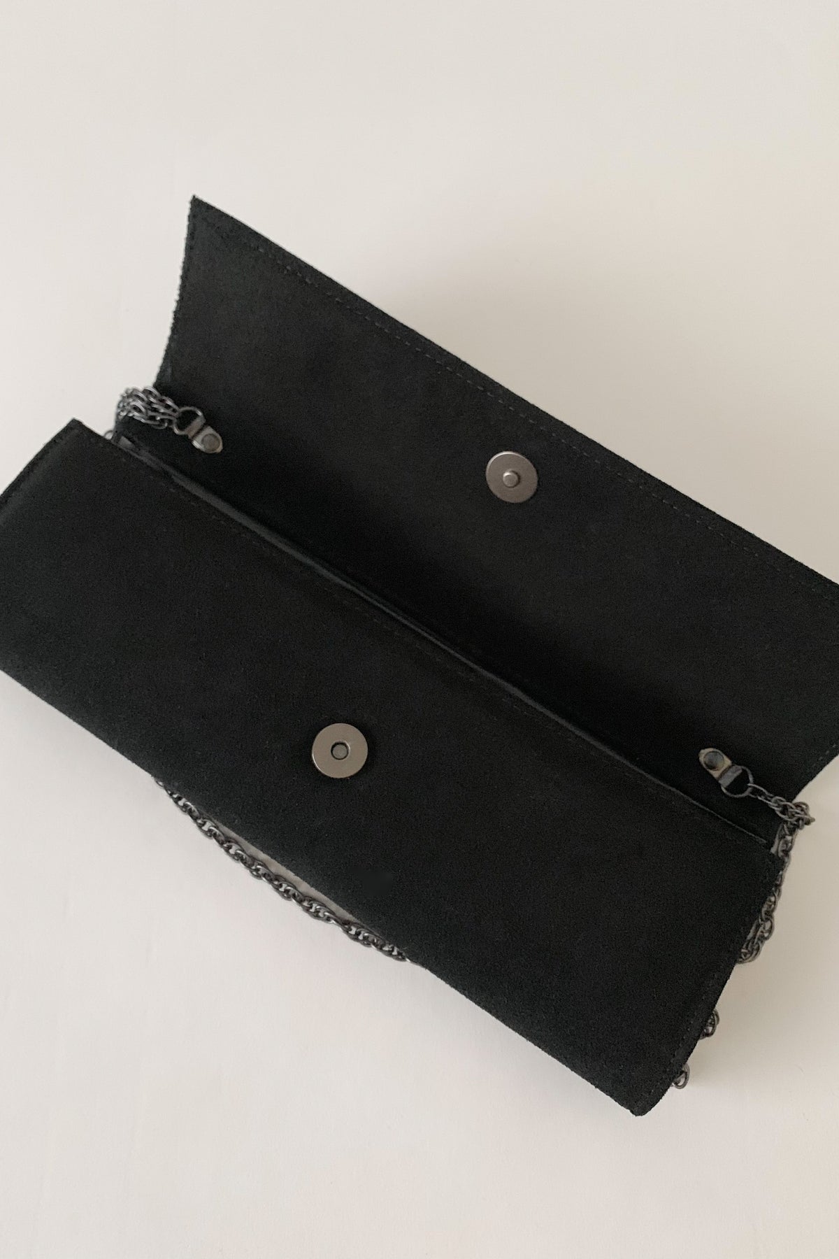 Italy black ring chain bag