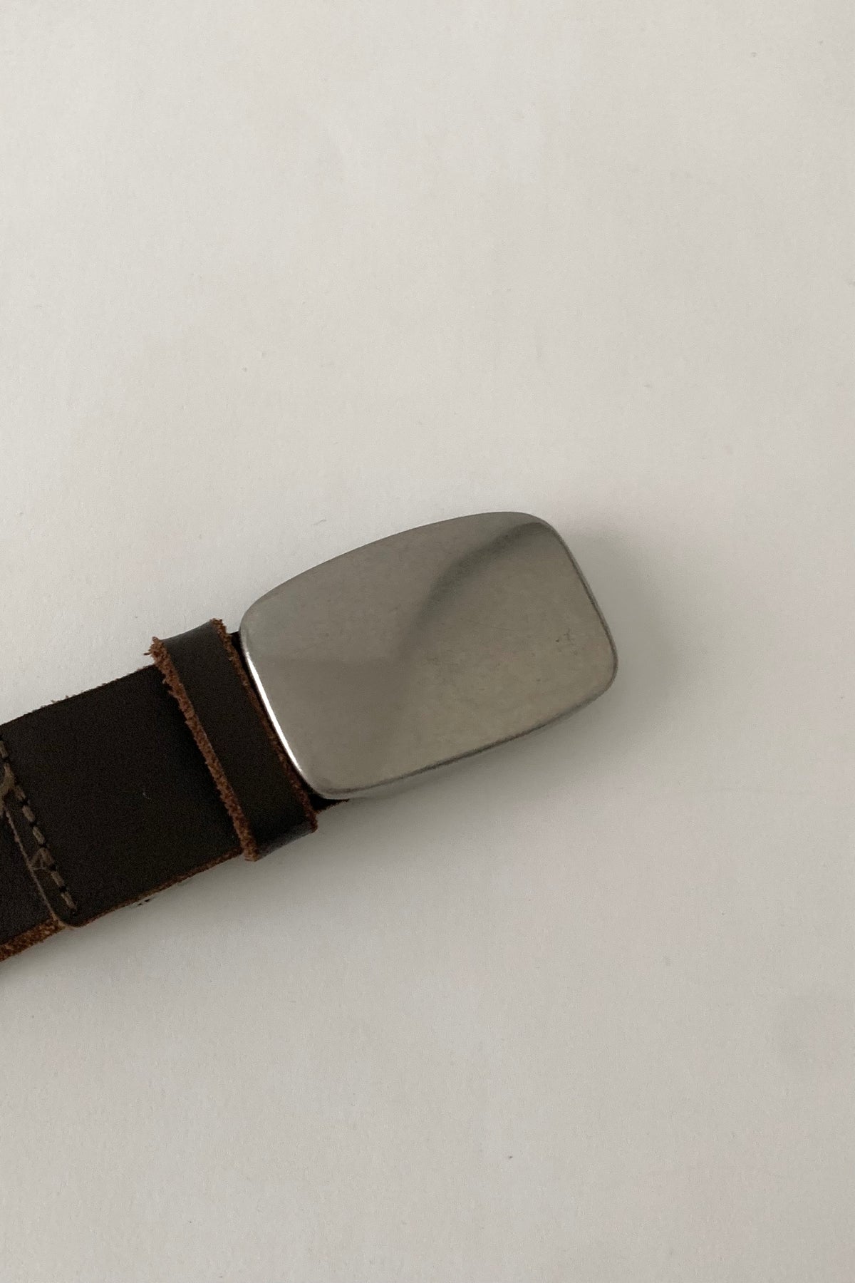 brown silver buckle belt