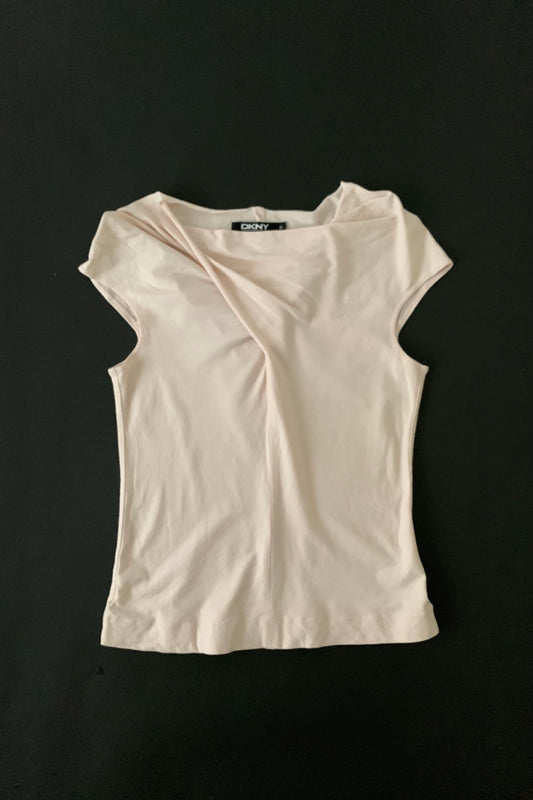 DKNY light pink gather tops
