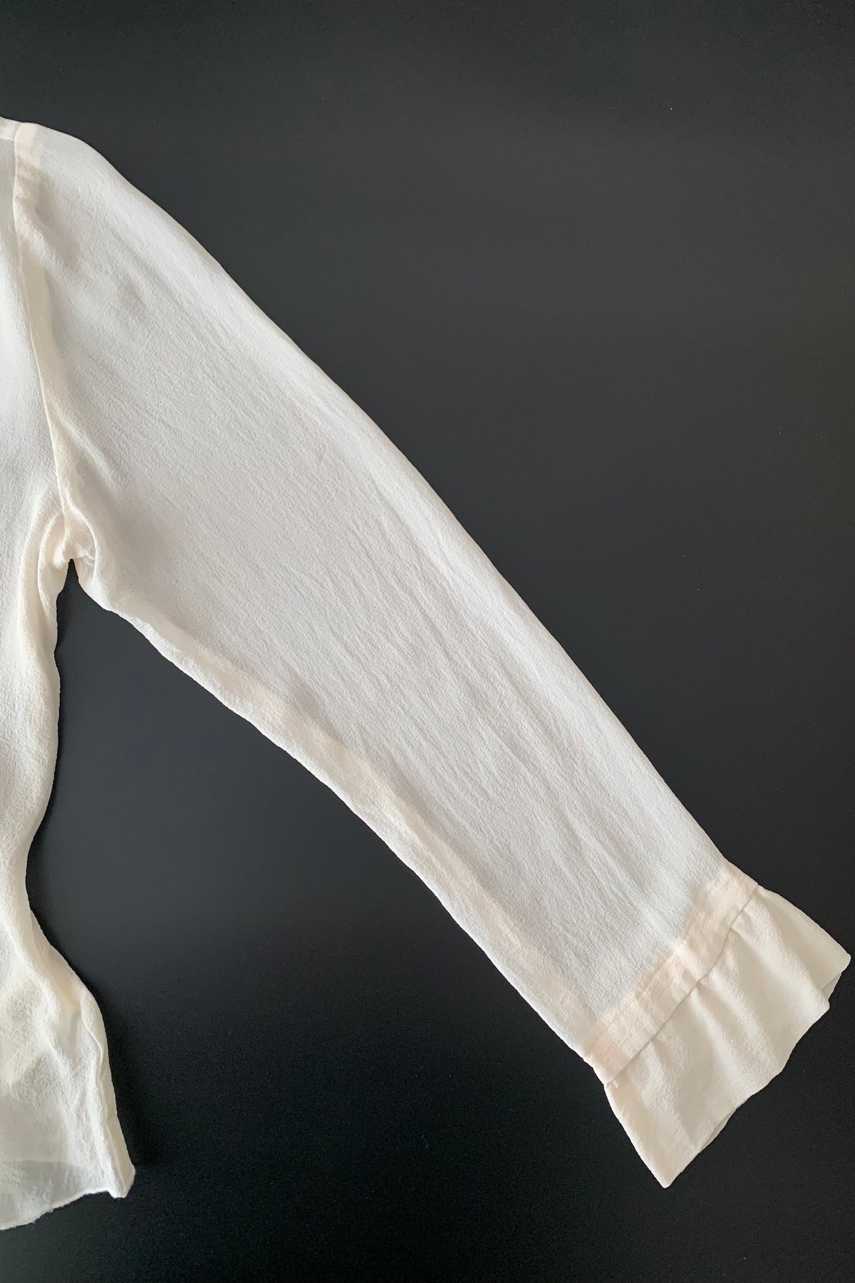 light beige silk see-through blouse