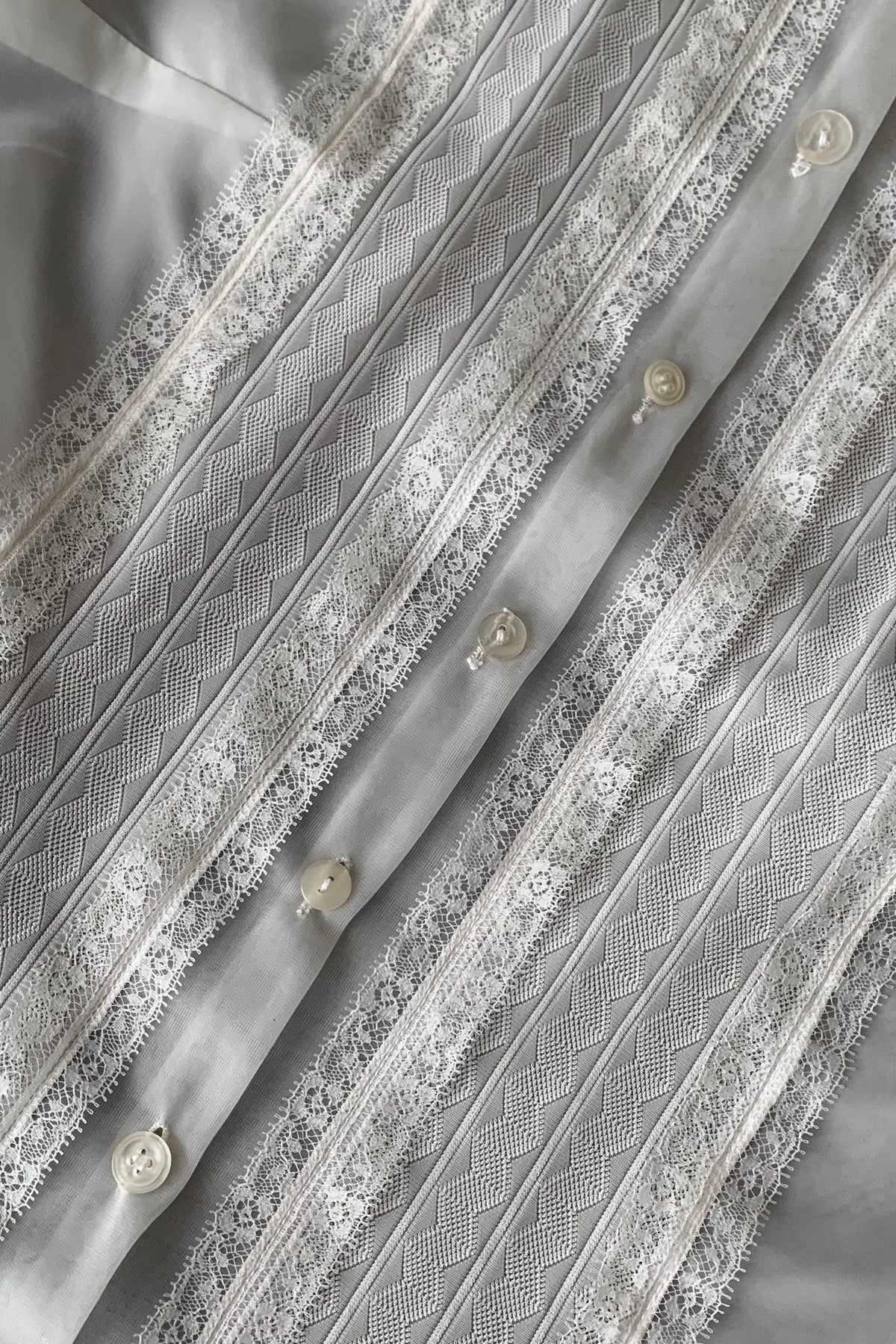 white multi buttons sheer chiffon  blouse