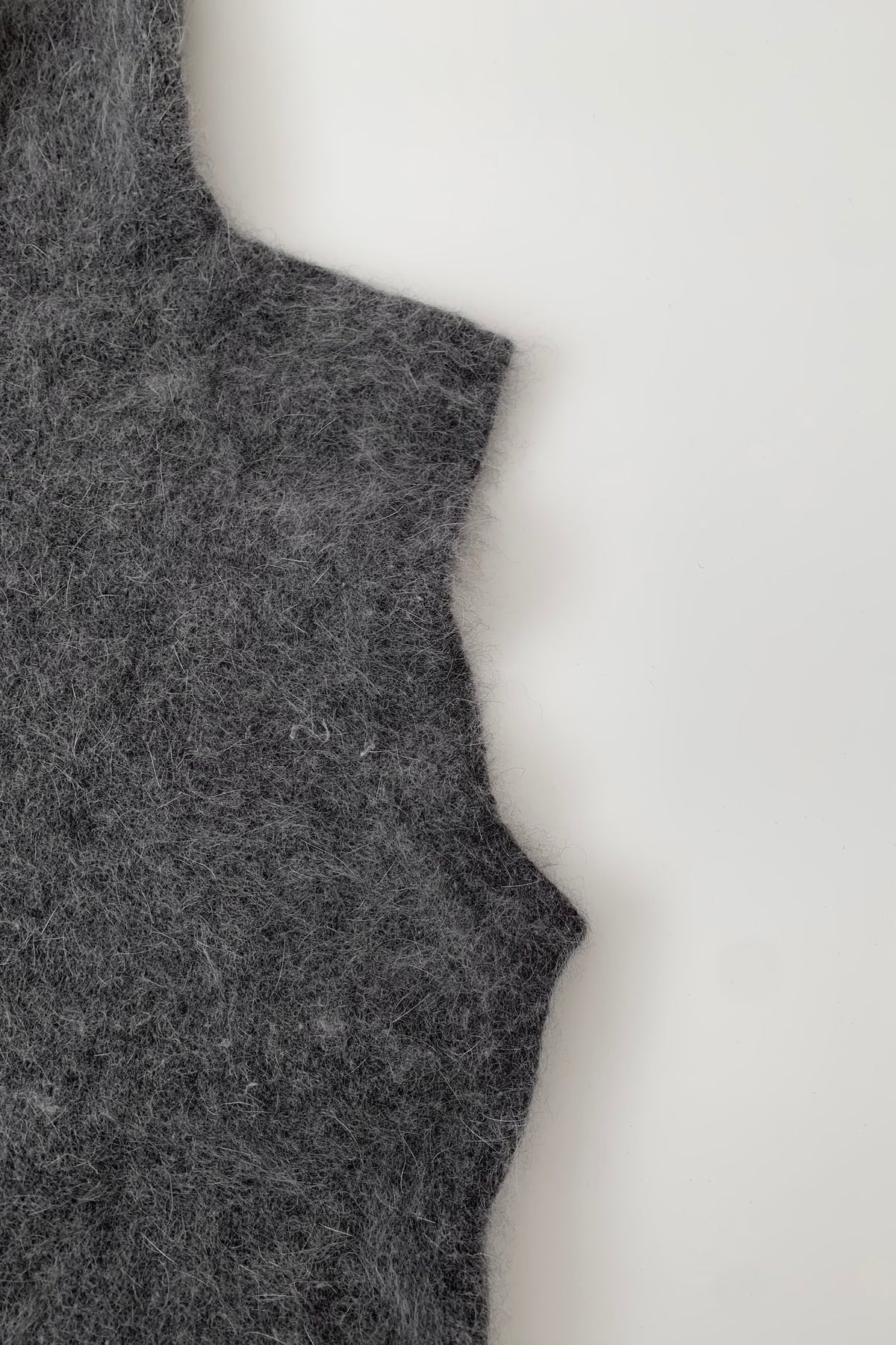 dark gray angora knit vest
