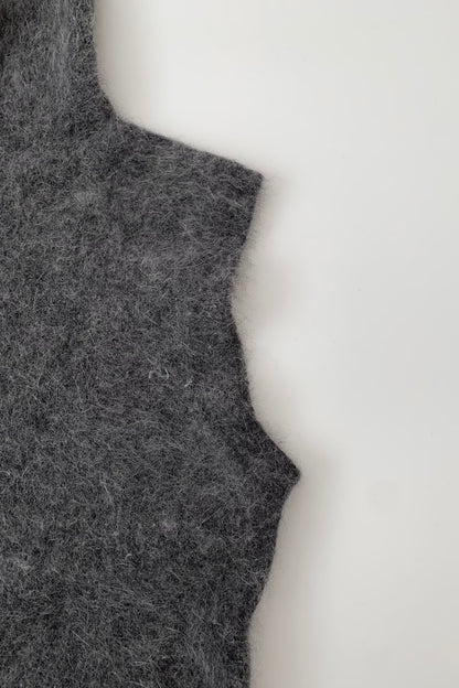 dark gray angora knit vest