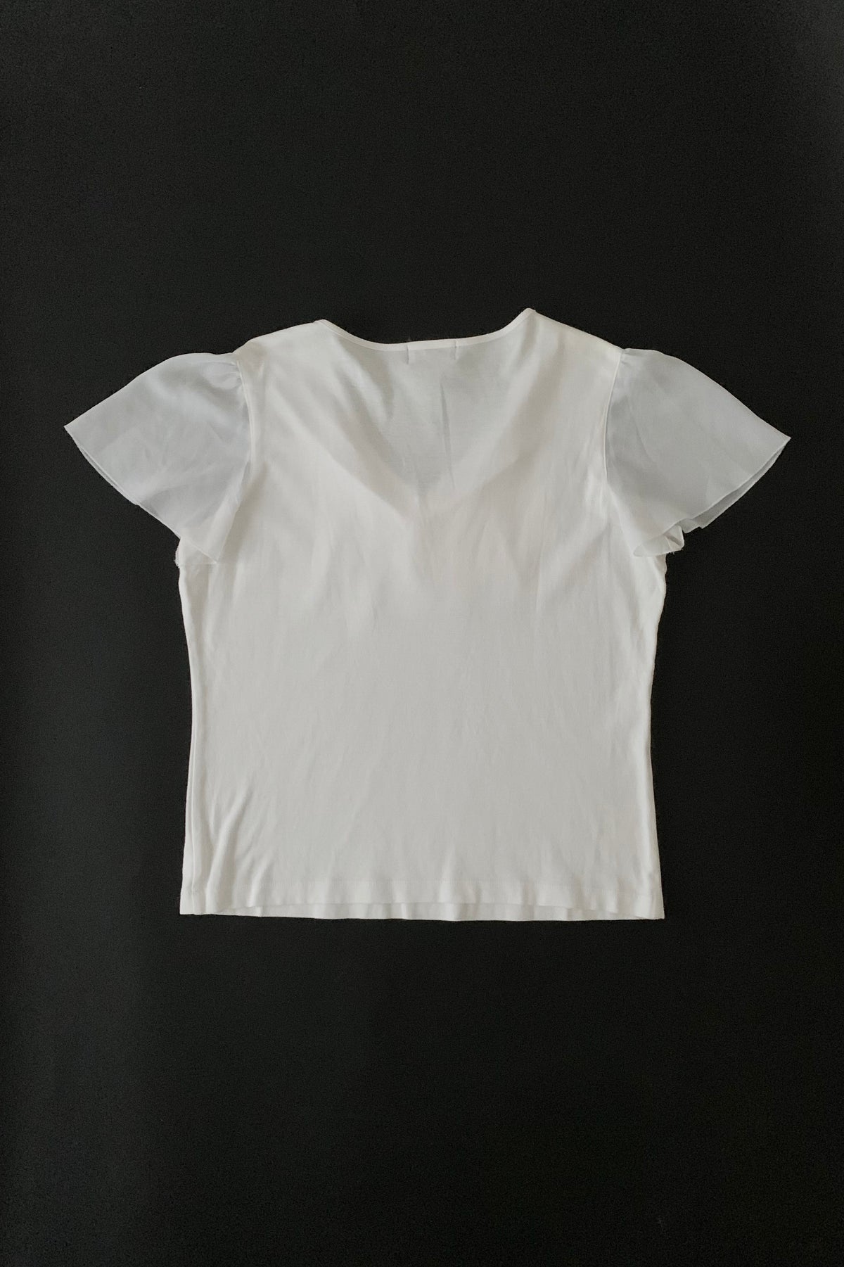 LANVIN white chiffon frill tops