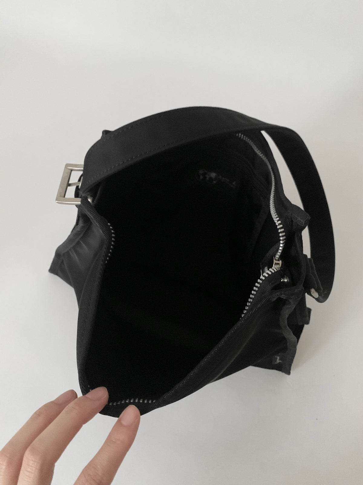agnes b. black nylon bag